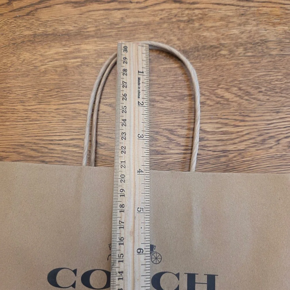 Coach‎ New York Brown Kraft Paper Shopping Bag Medium Horse & Carriage Logo Gift
